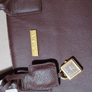 Joy & Iman Brown Handbag Bag Tote XL